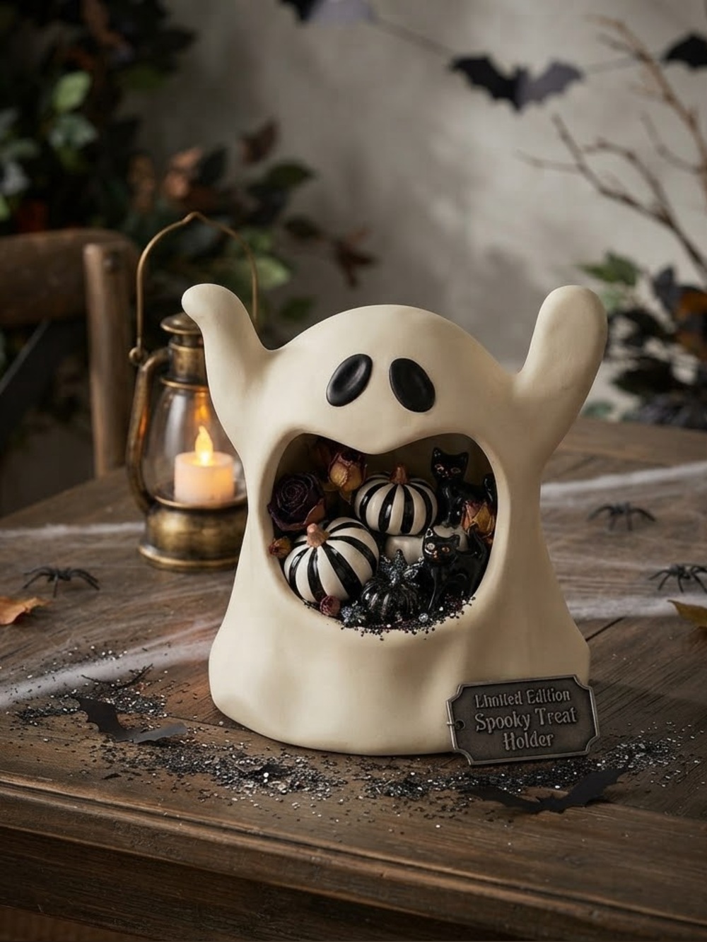 🎃Halloween Gift🎃White Ceramic Ghost Decorative Holder - Cute Home Art Accent